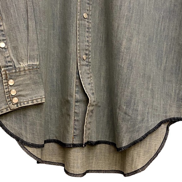 Free People-Sandrine Rose Denim Shirt-Oversized-Size Medium-NWT - Picture 3 of 7